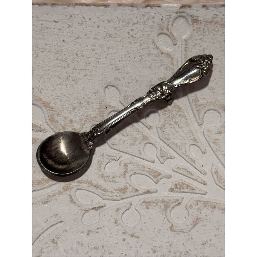 Gorham silver mini sugar spoon brooch